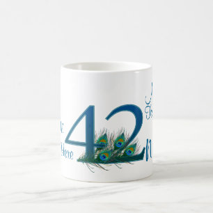 nr. 42 - 42nd bröllopsdag eller 42nd födelsedag kaffemugg