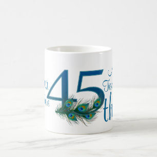 nr. 45 - 45th bröllopsdag eller 45th födelsedag kaffemugg