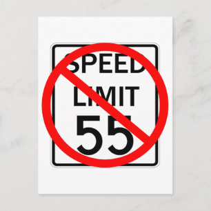 Nr 55 mph - hastighetsbegränsningssignatur vykort