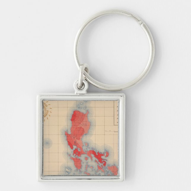 Nr 6 Distributionstecken Fyrkantig Silverfärgad Nyckelring (Framsidan)