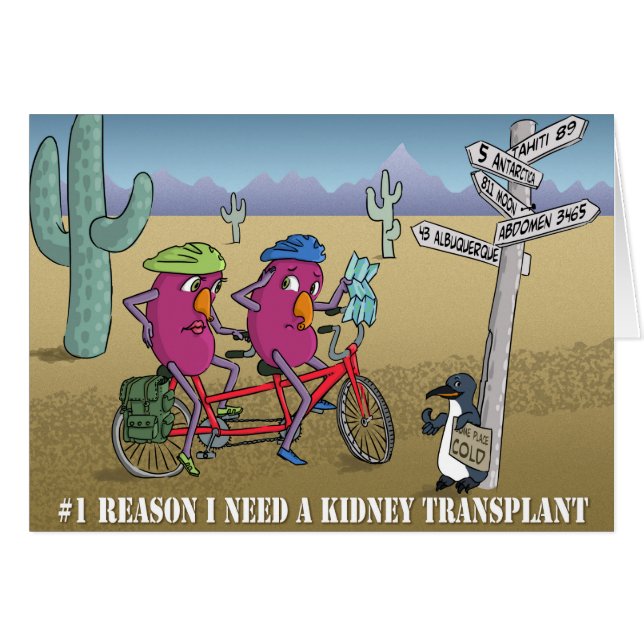 nr. resonerar 1 mig behöver en njurtransplantation hälsningskort (Framsidan Horizontal)