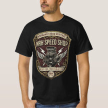 NRH Speed Shop Vintage Hot Rod Garage Herr T-Shirt