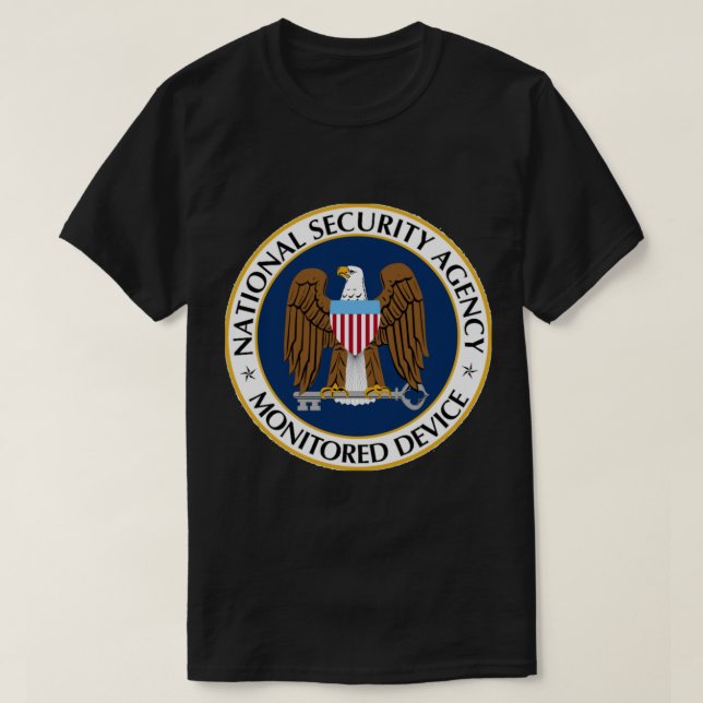 NSA-övervakad enhetsmärkning T Shirt (Design framsida)