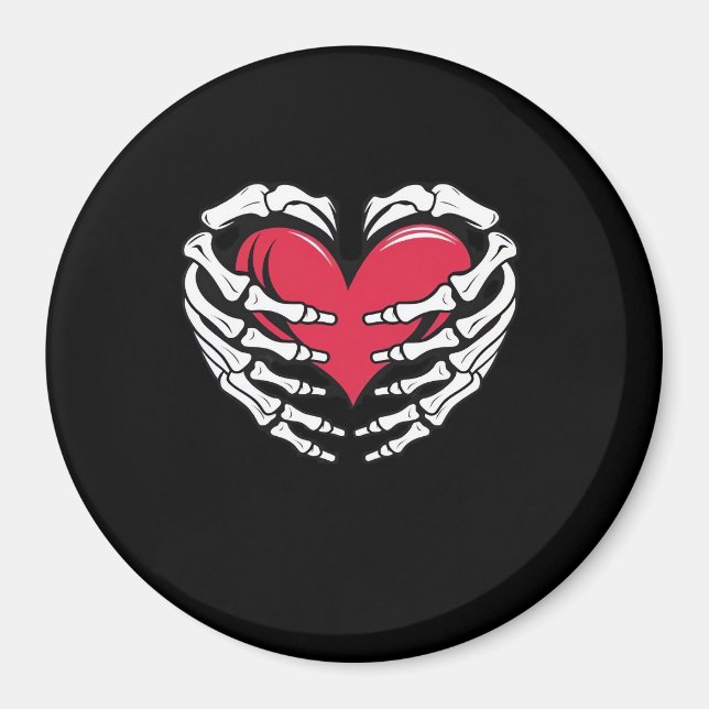 nt Hjärtat i Skeletal Händer Classic Magnet (Framsidan)