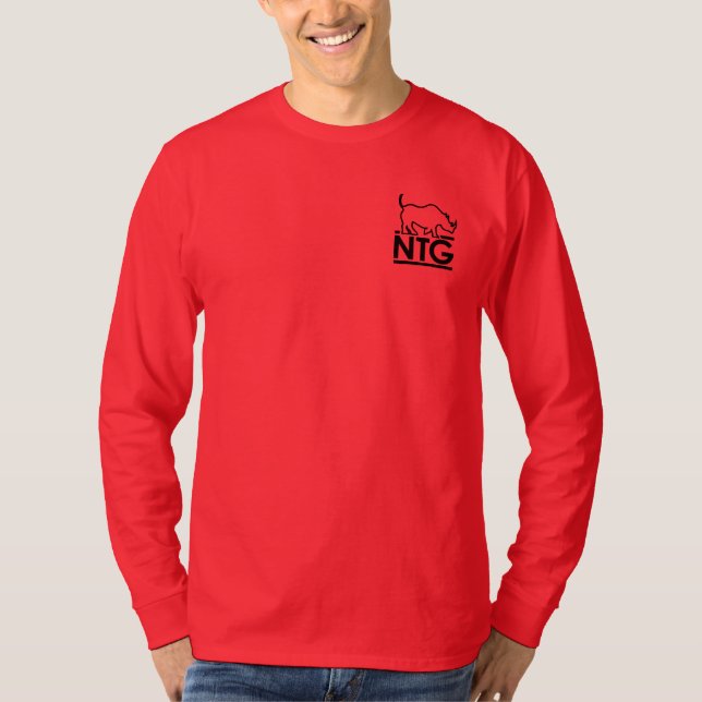 NTG-manar röd Longsleeve T-tröja T Shirt (Framsida)