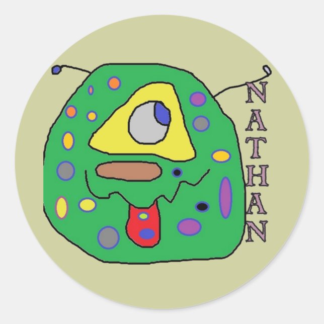 Nthan monsterklistermärken runt klistermärke (Framsida)