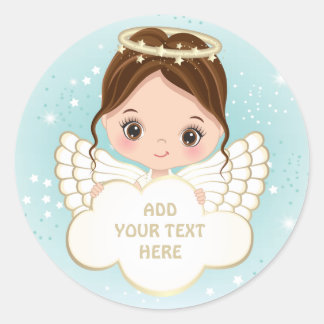 Ntivity Cute Angel Holding Cloud Sticker Runt Klistermärke