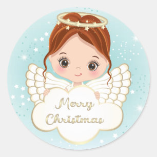 Ntivity Cute Angel Holding Cloud Sticker Runt Klistermärke