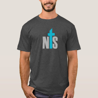 Nts-manar grundläggande mörka T-tröja T-shirt