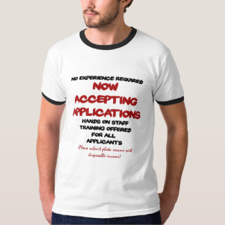 Nu acceptera applikationer t-shirt
