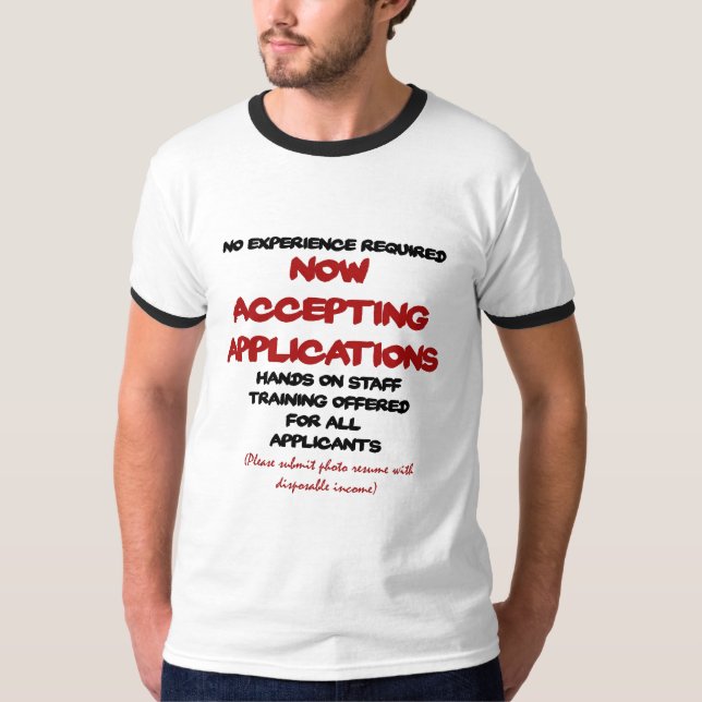 Nu acceptera applikationer t-shirt (Framsida)