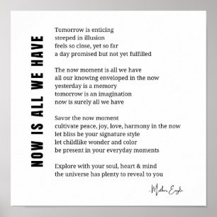 Nu är allt vi har poster väggkonst i dikt