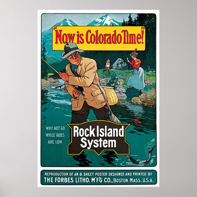 Nu är Colorado Time Sten Island Railroad Poster (Framsidan)