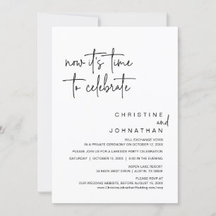 Nu är det dags att fira Bröllop Elopement Party Inbjudningar