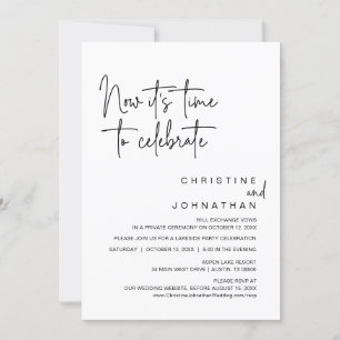 Nu är det dags att fira Bröllop Elopement Party Inbjudningar