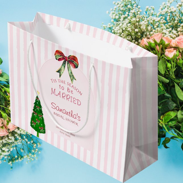 Nu är det dags att gifta sig - Bröllopsdusch (Bow Tis The Season To Be Married Christmas Festive Bridal Shower Wedding Rehearsal Dinner Gift Bag)