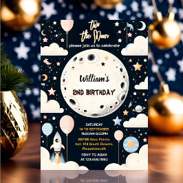 Nu är det kute och rymden himlar 2:a födelsedagen  inbjudningar