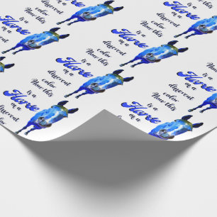 Nu är detta en häst av ett annat Färg i blått Presentpapper