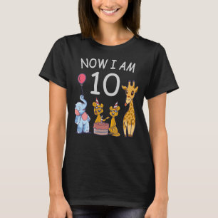 Nu är jag 10 år gammal 10:e födelsedag på Zoo T Shirt