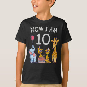 Nu är jag 10 år gammal 10:e födelsedag på Zoo T Shirt