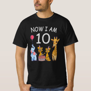 Nu är jag 10 år gammal 10:e födelsedag på Zoo T Shirt