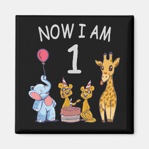 Nu är jag 1 år gammal 1-årsdag på Zoo Magnet