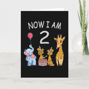 Nu är jag 2 år gammal 2:a födelsedagen på zoopkort kort