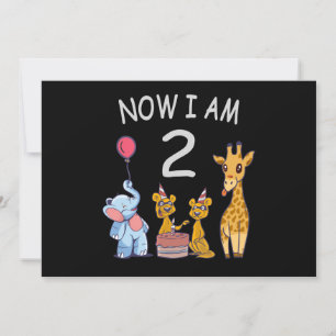 Nu är jag 2 år gammal 2-års födelsedag på Zoo Inbjudningar