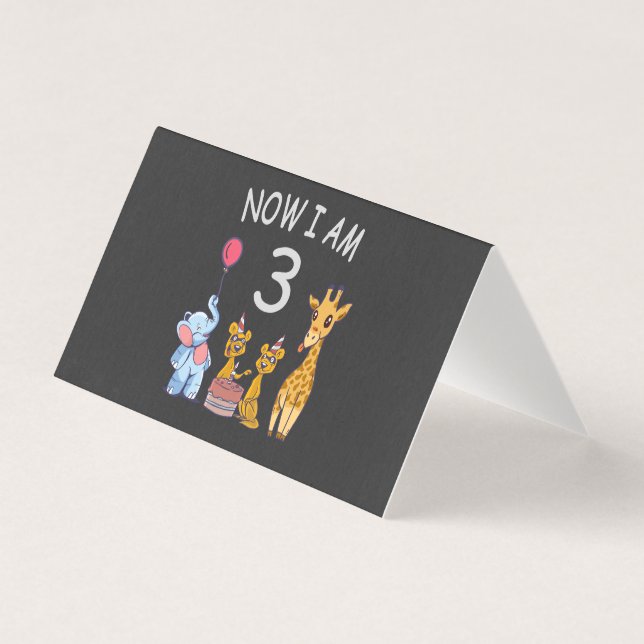 Nu är jag 3 år gammal 3-års födelsedag på Zoo Kort (Framsida)