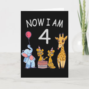 Nu är jag 4 år gammal 4-års födelsedag på Zoo Kort
