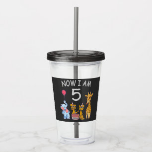 Nu är jag 5 år gammal 5-års födelsedag på Zoo Take Away Mugg