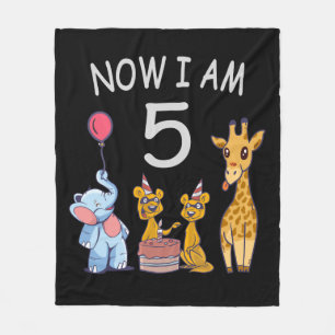Nu är jag 5 år gammal 5:e födelsedagen vid Zoo Fleecefilt
