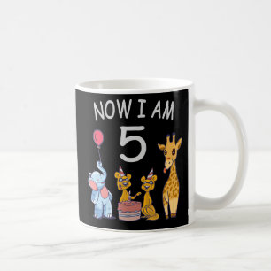 Nu är jag 5 år gammal 5:e födelsedagen vid Zoo Kaffemugg