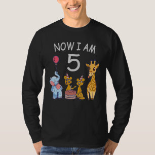 Nu är jag 5 år gammal 5:e födelsedagen vid Zoo T Shirt
