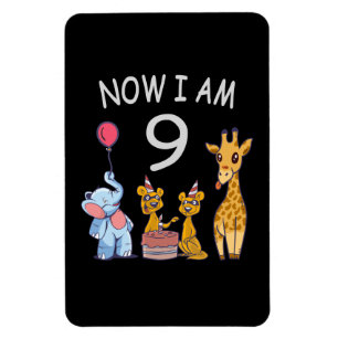 Nu är jag 9 år gammal 9-årsdag på Zoo Magnet