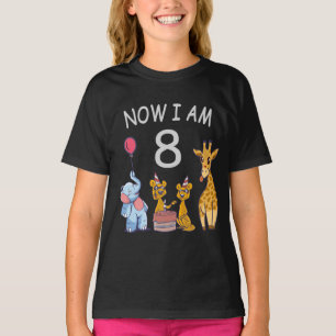 Nu är jag åtta år gammal 8:e födelsedagen vid Zoo T Shirt