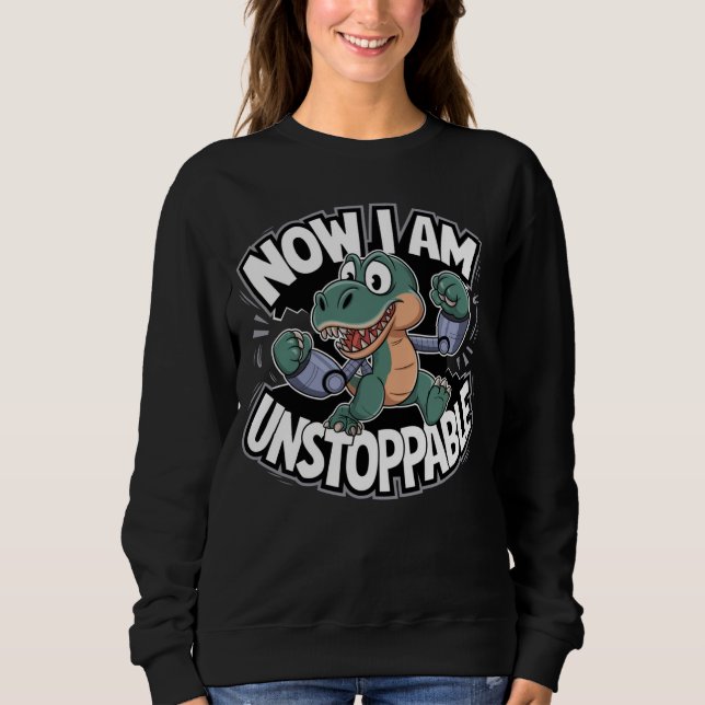 Nu är jag ostoppbar med Robotisk Arm T Shirt (Framsida)