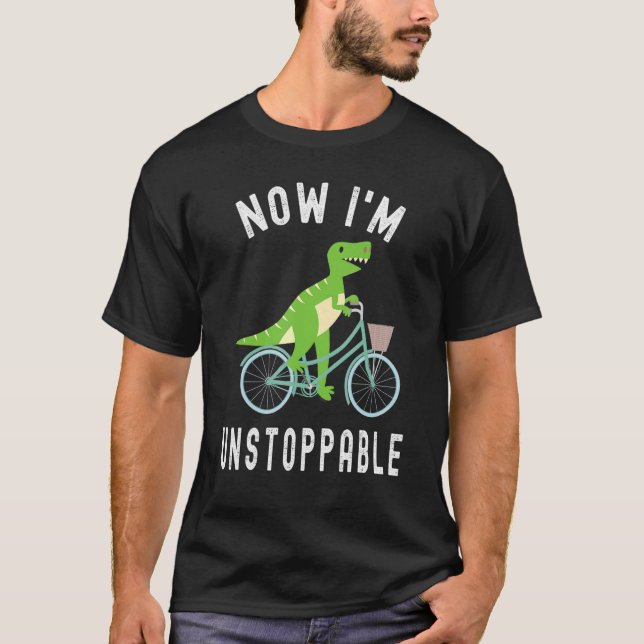 Nu är jag Ostoppbar Rex Dinosaur Cycling T Shirt (Framsida)