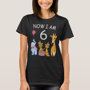 Nu är jag sex år gammal 6e på födelsedagen vid dju t shirt