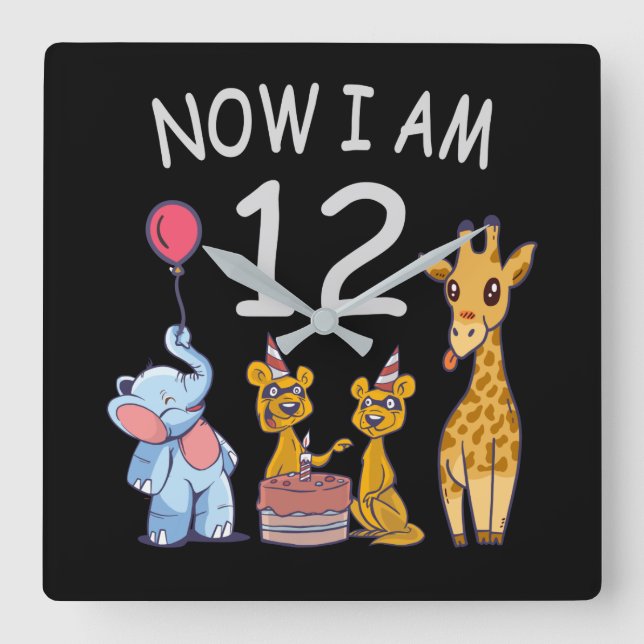 Nu är jag tolv år gammal 12:e på djurparken fyrkantig klocka (Framsida)