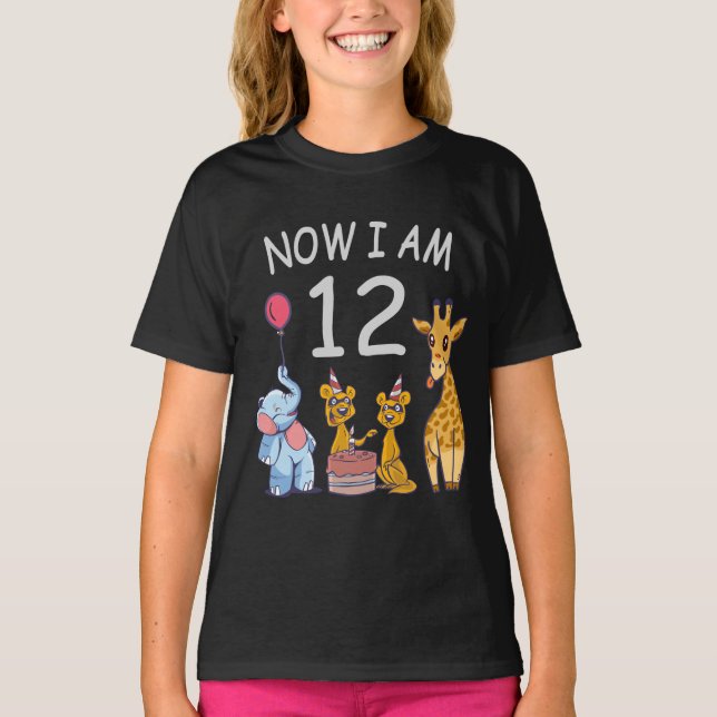 Nu är jag tolv år gammal 12:e på djurparken t shirt (Framsida)