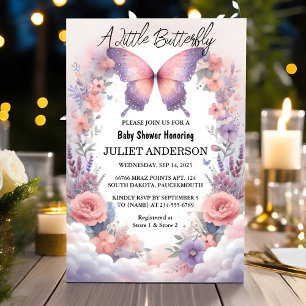 Nu är Kryp Boho Soft Glow Live Butterfly Baby Show Inbjudningar