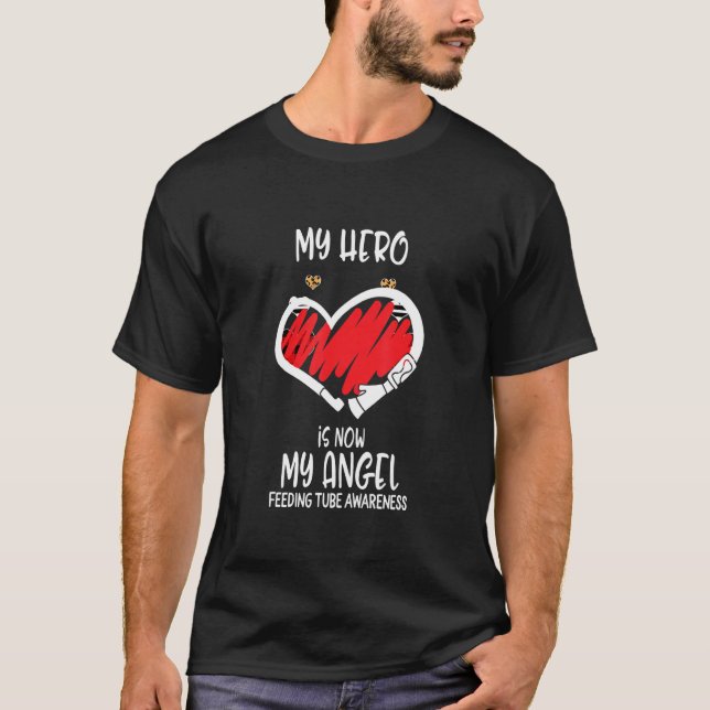 Nu är min ängel Matande Tube Awareness Ribbon T Shirt (Framsida)