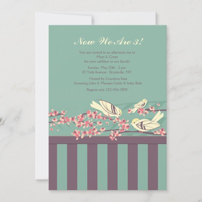 Nu är vi tre inbjudningar till möten och hälsninga (Framsida)