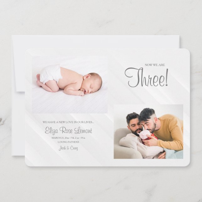 Nu är vi tre på födelsedag inbjudningar (Framsida)