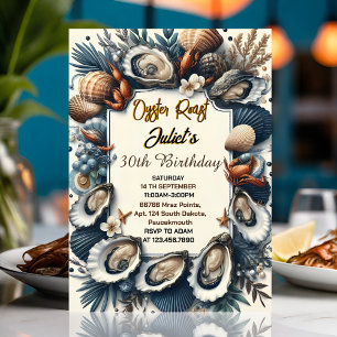 Nu Beach Seafood pearl oyster roast 30års födelsed Inbjudningar