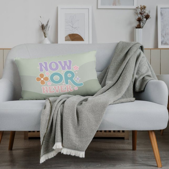 Nu eller aldrig inspirerande pastel för Grönt av c Prydnadskudde (Skapare uppladdad)