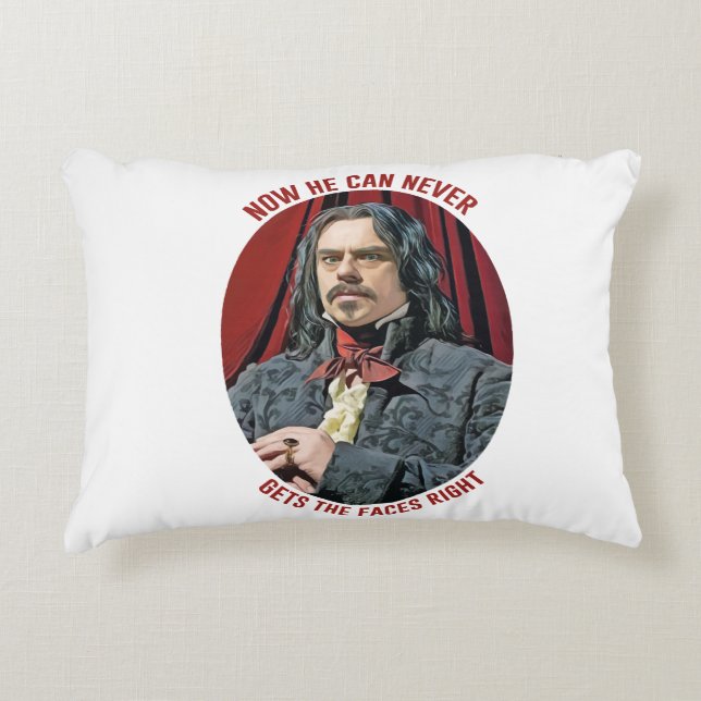 Nu får han aldrig Ansikte Höger Pillow" Prydnadskudde (Framsidan)
