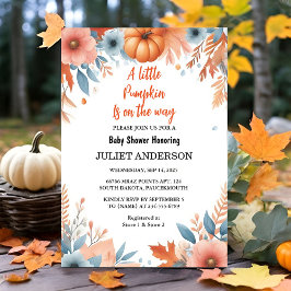 Nu Farm Rosa Blue Boho Girl Boy Fall Baby Shower Inbjudningar