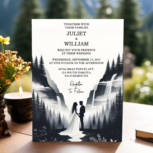 Nu Floden Rain Cloud Nature Smoky Mountain Bröllop Inbjudningar (Skapare uppladdad)